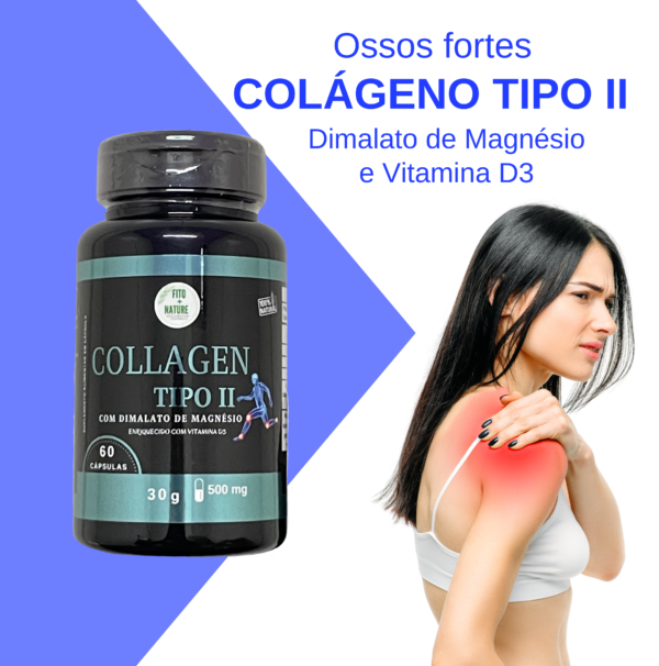 Colágeno Tipo 2 com Dimalato de Magnésio e Vitamina D3 60cps 500mg - Imagem 2