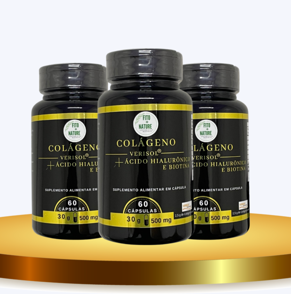 Colágeno Verisol com Ácido Hialurônico e Biotina 60 cps 500mg - Imagem 3