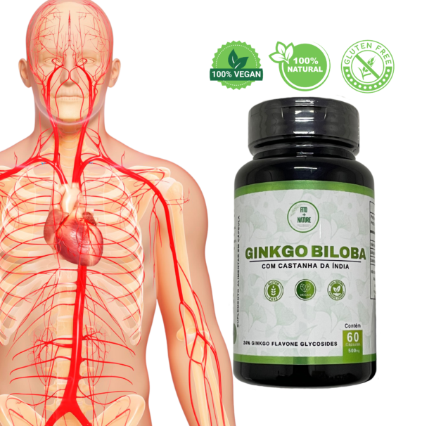 Ginkgo Biloba c/ Castanha da Índia 60 cápsulas 500mg - Imagem 2