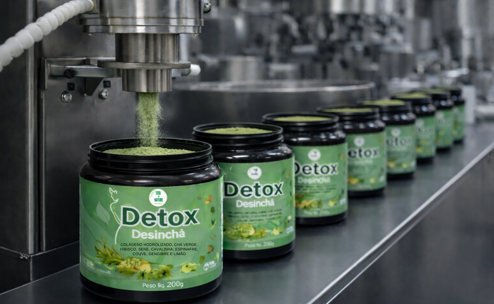 detox desinchá com colageno hidrolisado 200g sabor abacaxi com hortelã da fitomaisnature 2